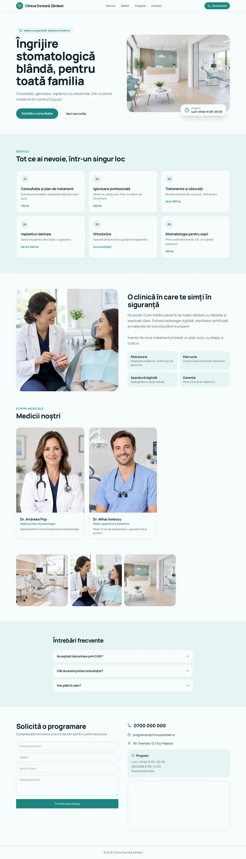 Captură a paginii demo Medica
